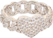 Juvell Pavé Cubic Zirconia Heart Link Band Ring