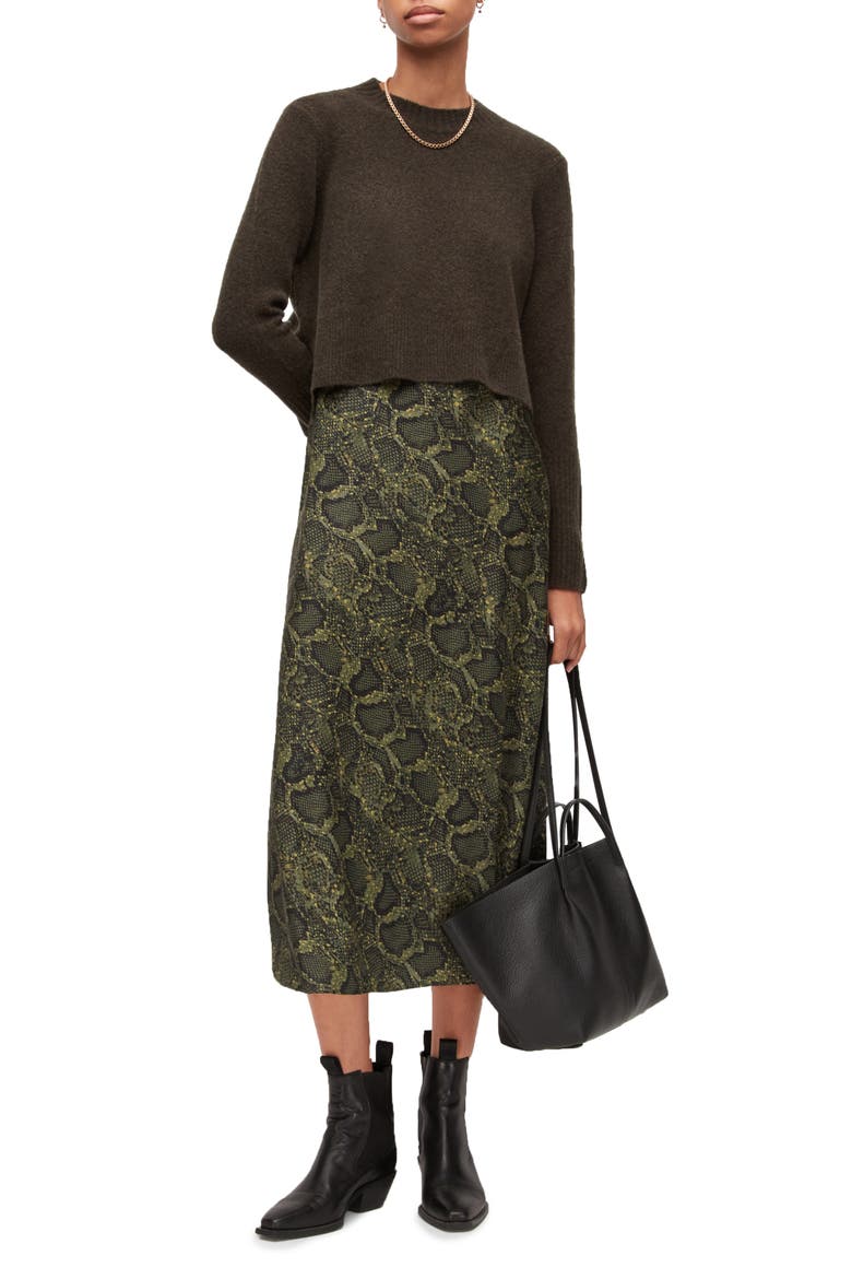 Tiana Tamora Two-Piece Sweater & Slipdress, Main, color, SMOKE BLACK/ KHAKI
