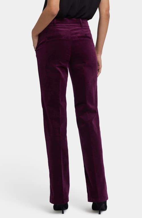 Nydj Straight Leg Velveteen Trouser Pants In Purple