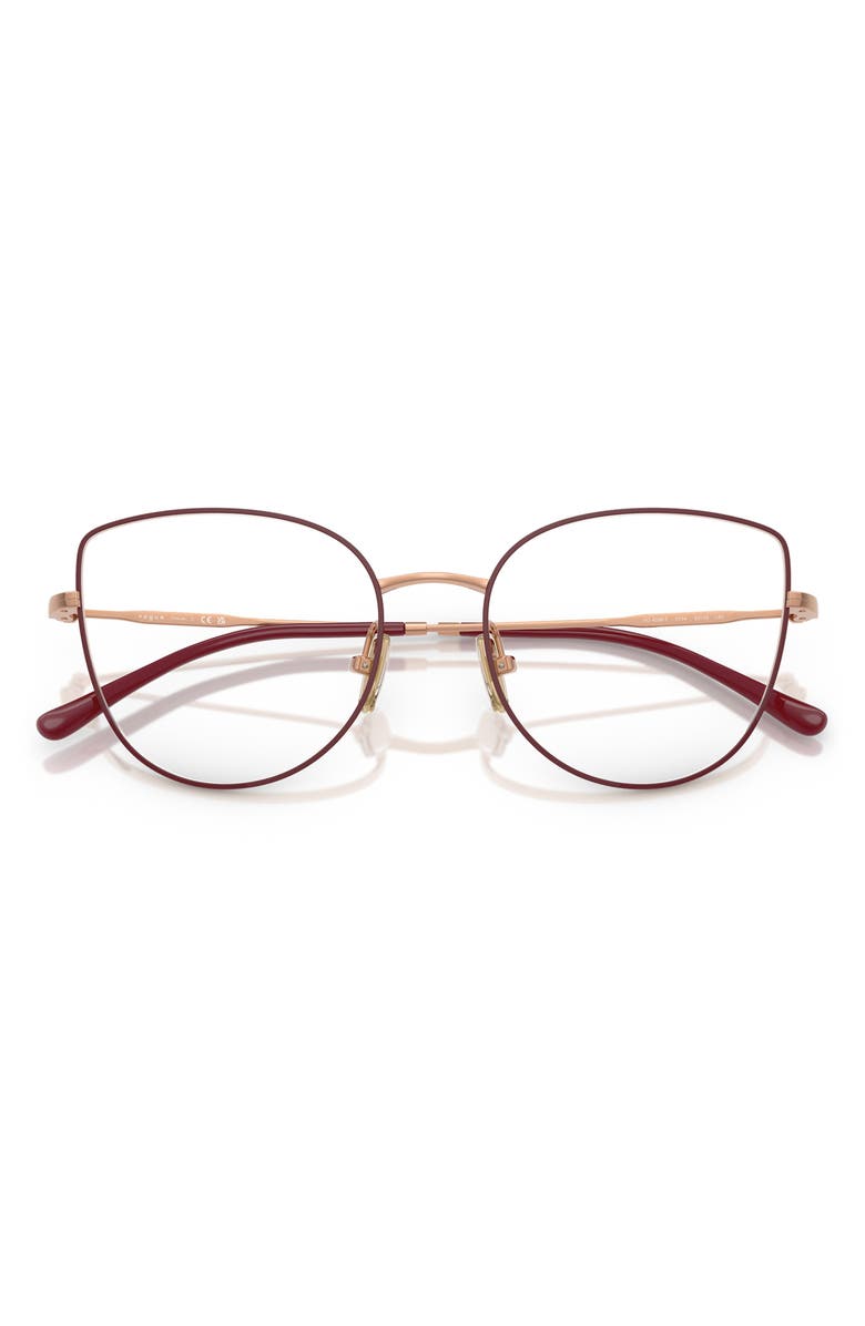 VOGUE 53mm Cat Eye Optical Glasses, Alternate, color, Bordeaux