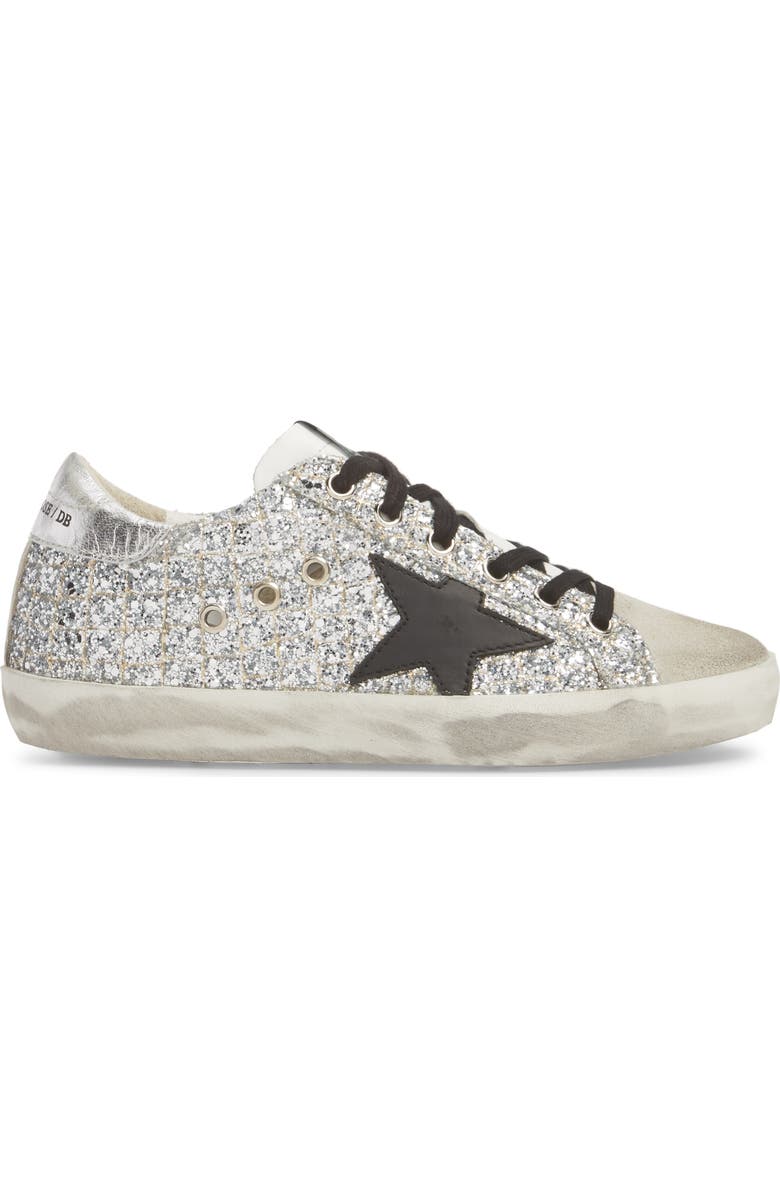 Golden Goose Glitter Superstar Lace-Up Sneaker, Alternate, color,