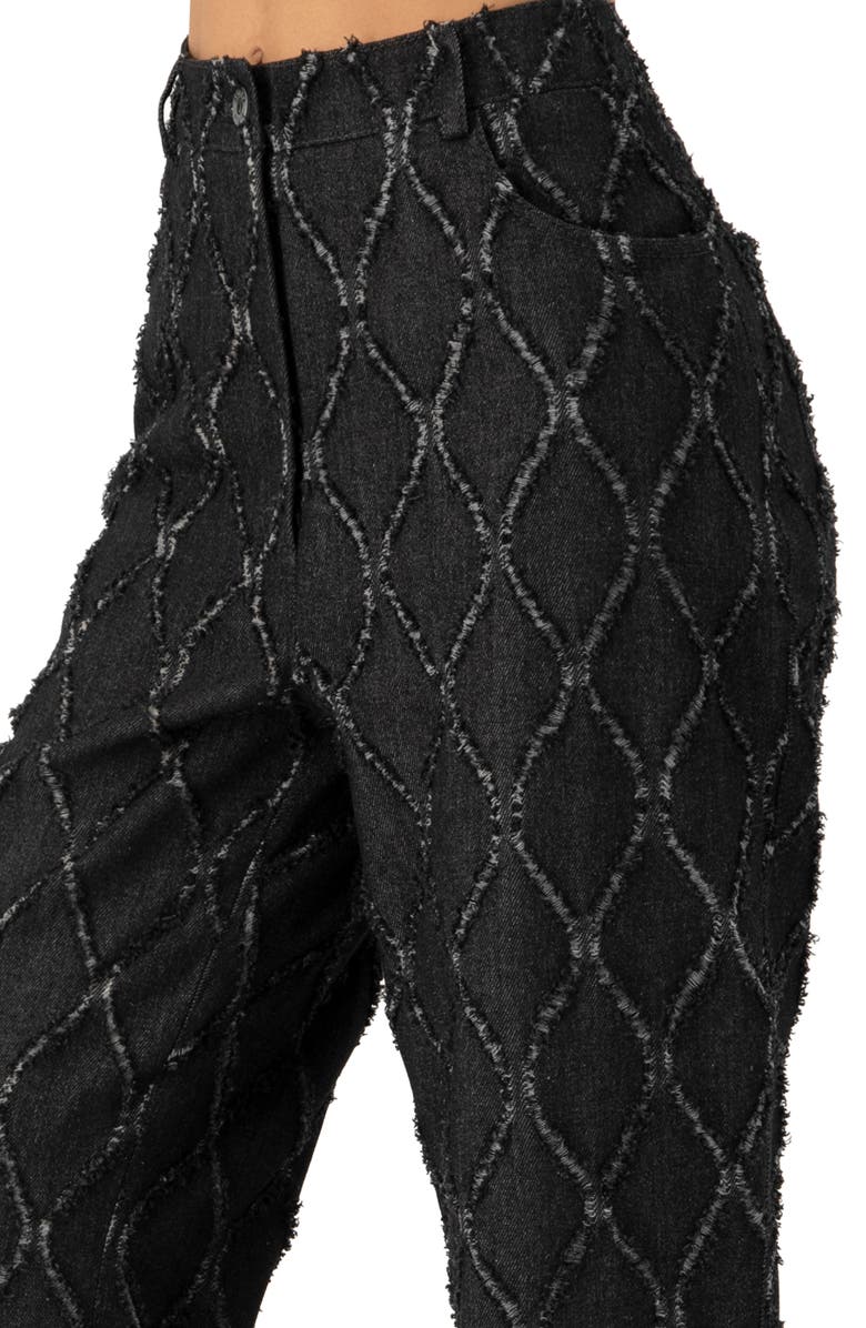 IVONNE Straight-Leg Jeans with Distressed Detail, Alternate, color, Black