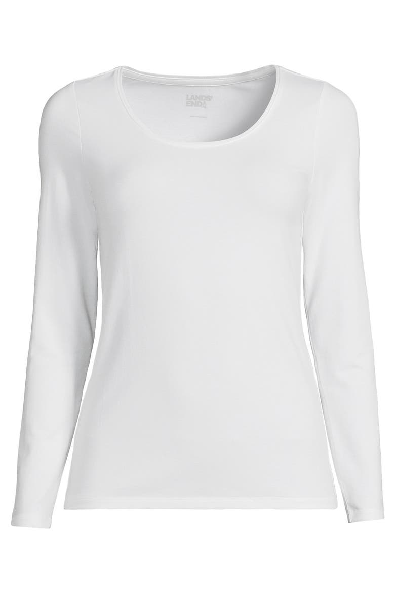 Long Sleeve Lightweight Jersey Scoop Neck T-Shirt, Alternate, color, White