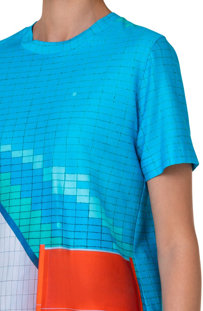 Akris punto Pool Print Cotton Tee, Alternate, color, 