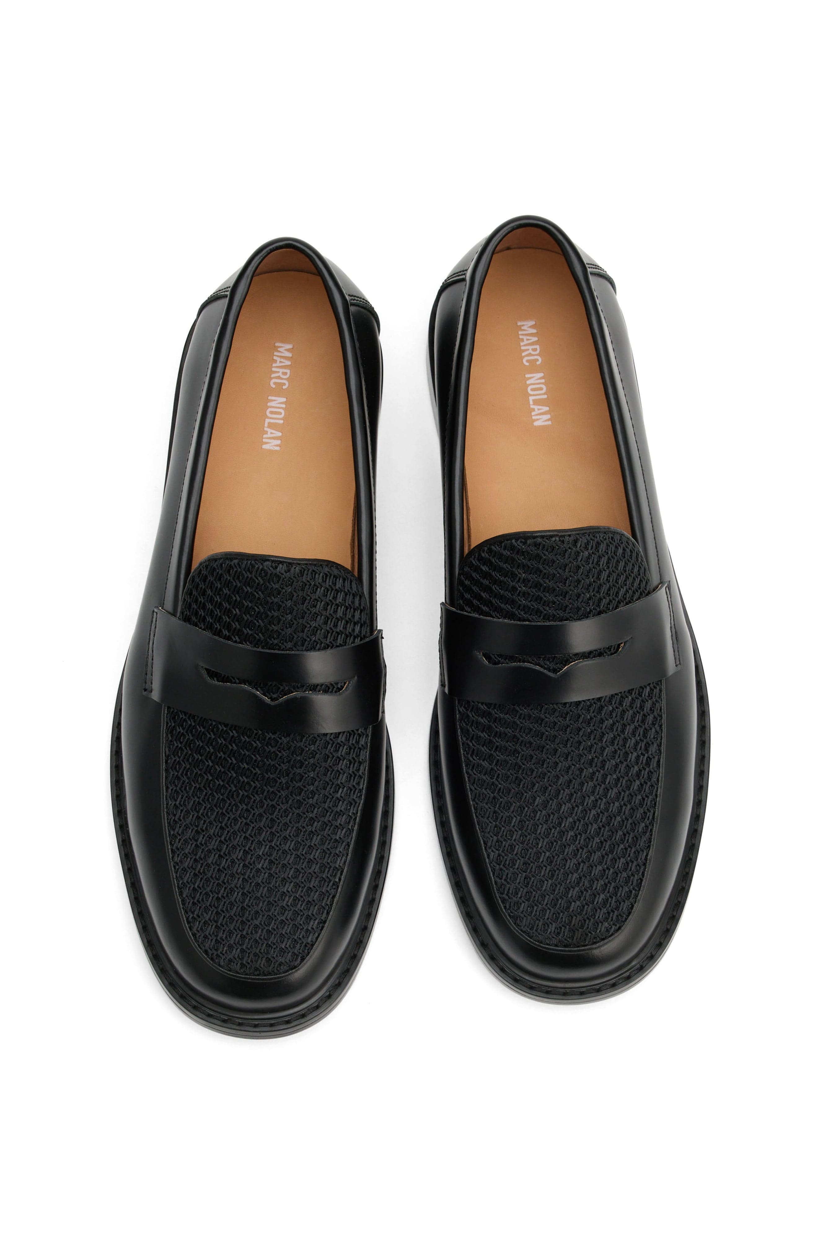 MARC NOLAN Ms. Calum Leather Penny Loafers, Alternate, color, Black