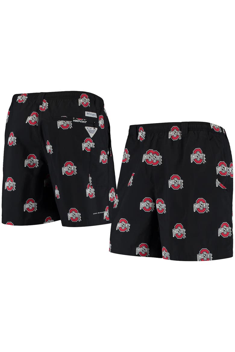 Men's Columbia Black Ohio State Buckeyes PFG Backcast II Omni-Shade Hybrid Shorts, Alternate, color, Black