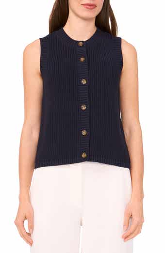 Halogen® Sleeveless Cotton Cardigan