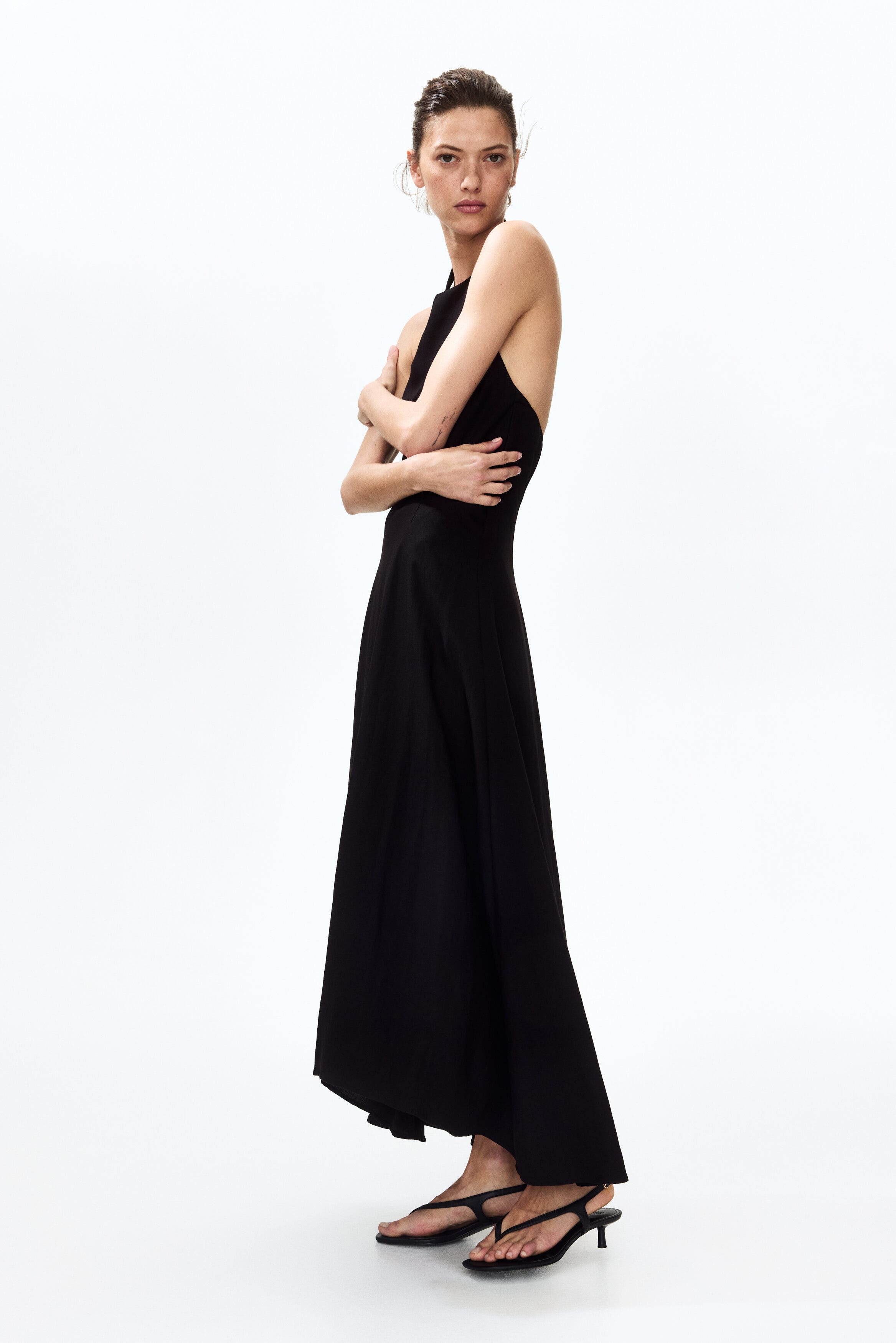 Flared halterneck dress - image 2