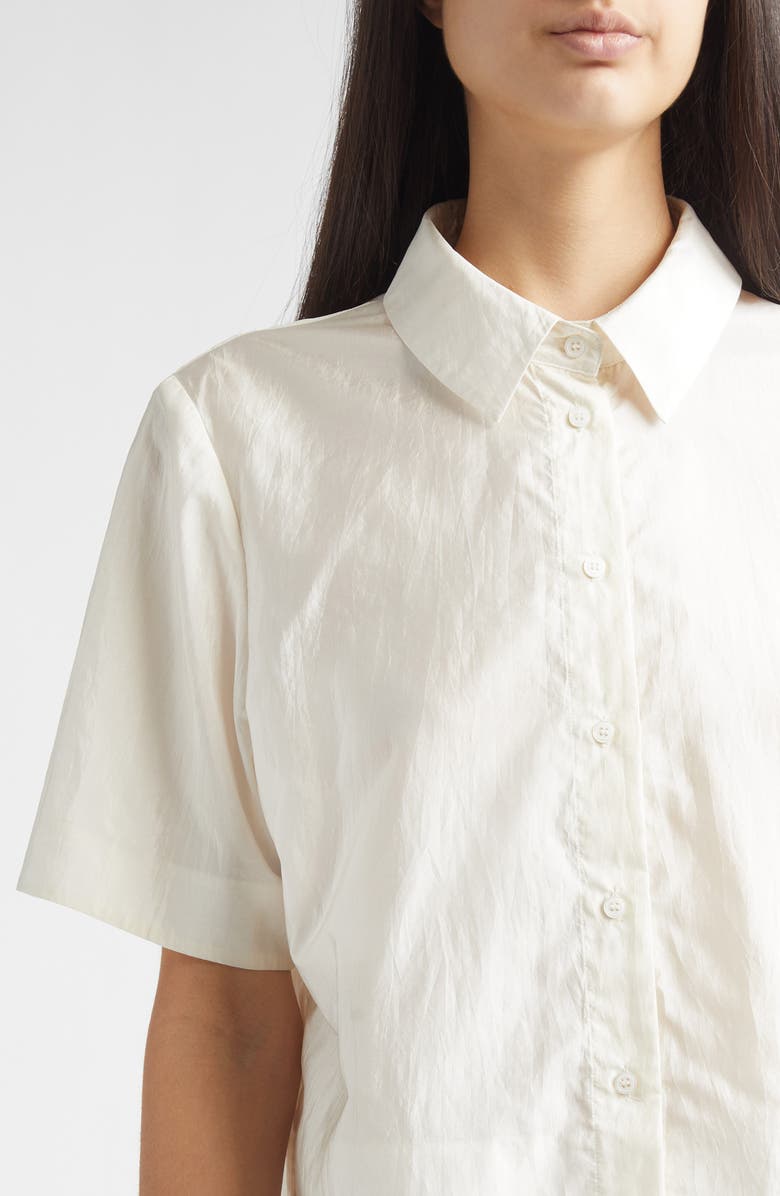 PARTOW Tilden Crop Short Sleeve Button-Up Shirt, Alternate, color, Ivory