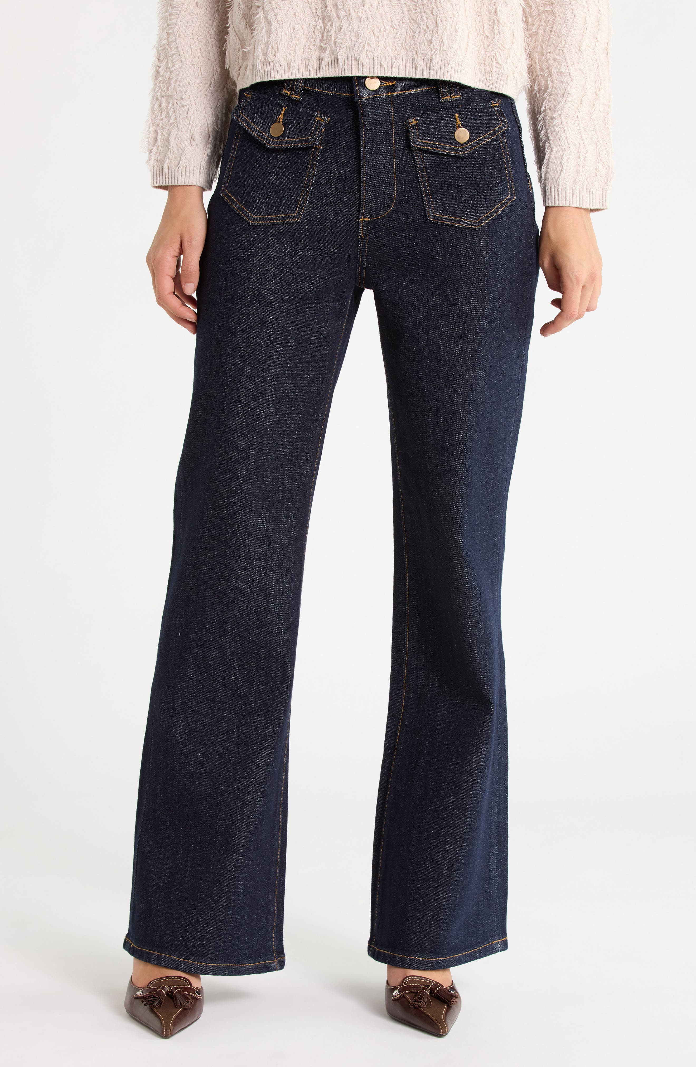 Patch Pocket Bootcut Jeans