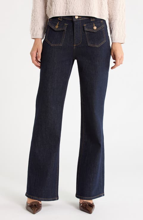 Patch Pocket Bootcut Jeans