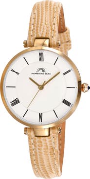 PORSAMO BLEU Bellevue Leather Strap Watch, 32mm