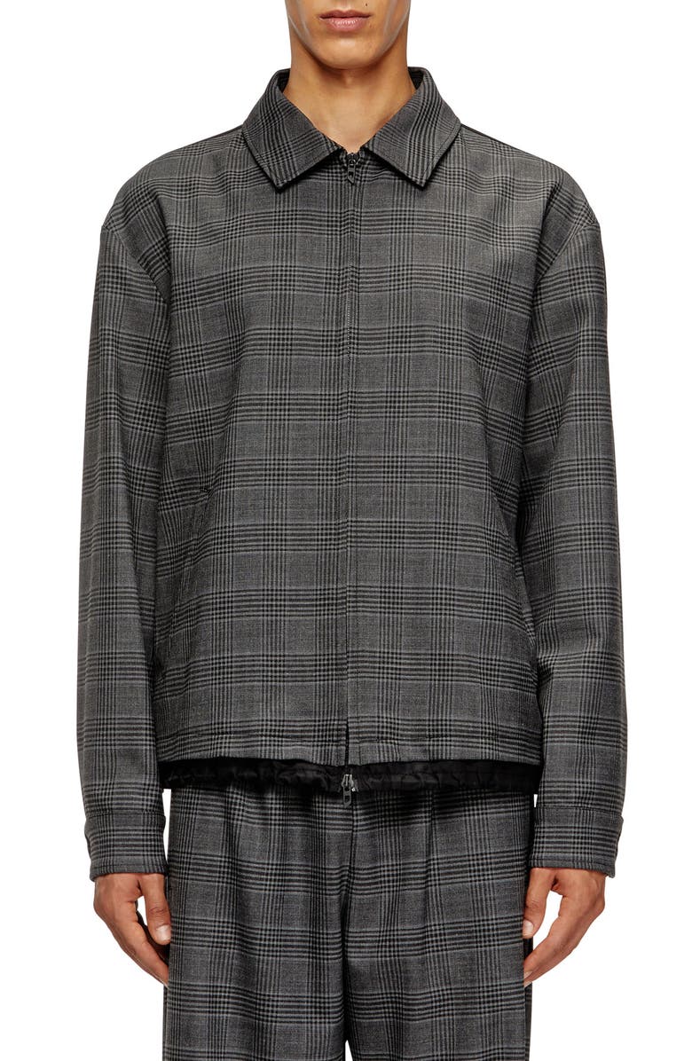 DIESEL<sup>®</sup> J-Ting Plaid Jacket, Main, color, Deep/ Black