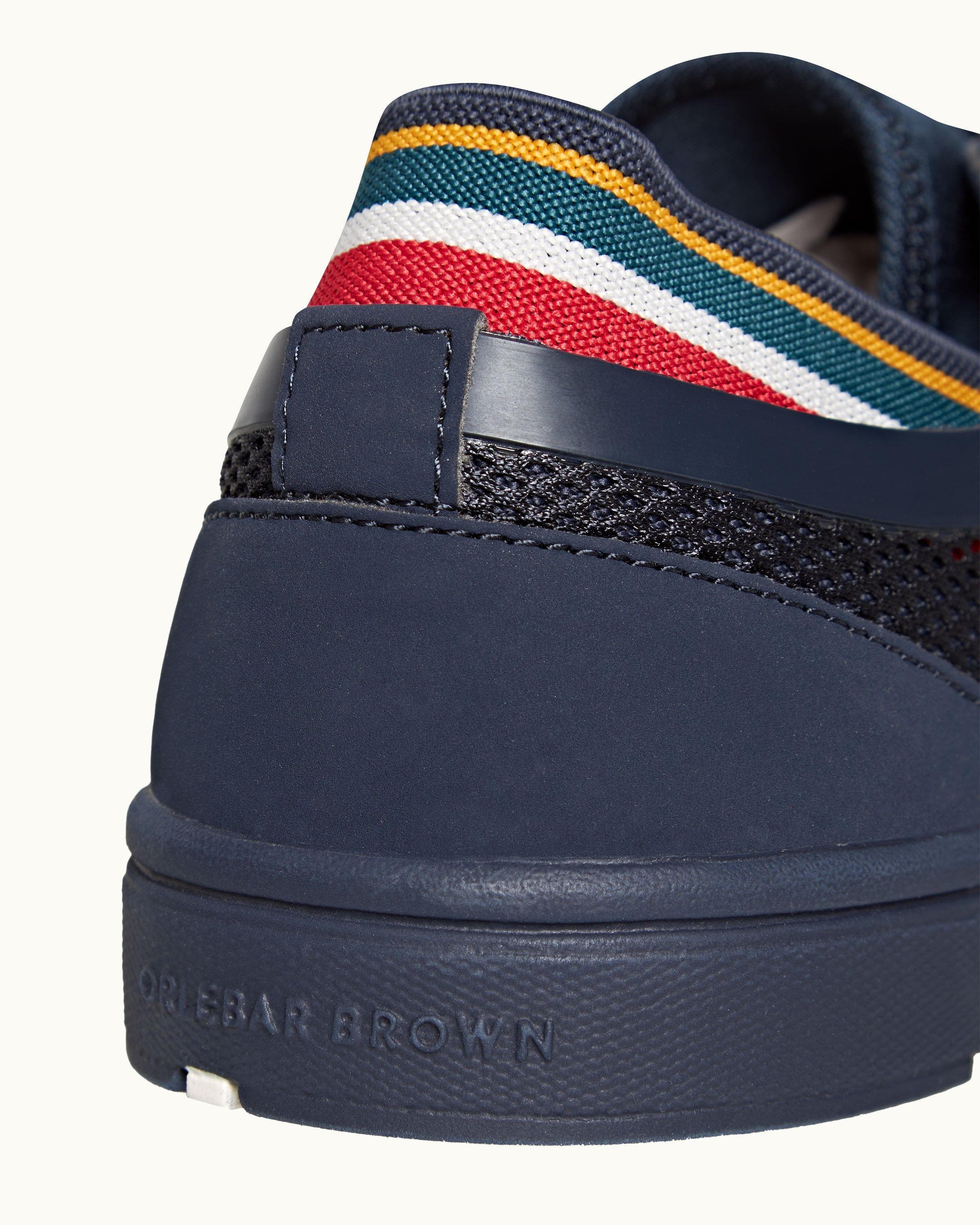 Orlebar Brown Larson O.B Stripe Shoe You Can Swim, Alternate, color, Navy/Orange/Aquamarine