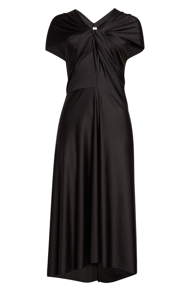 Victoria Beckham Draped Cap Sleeve Jersey Midi Dress, Alternate, color, 