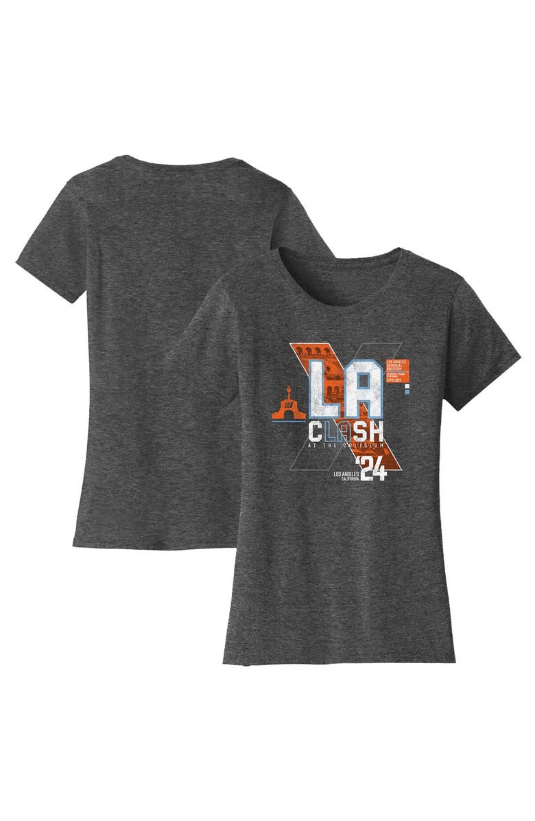 CHECKERED FLAG Women's Checkered Flag Sports  Black 2024 Clash at the Coliseum Graphic Scoop Neck T-Shirt, Main, color, Charcoal