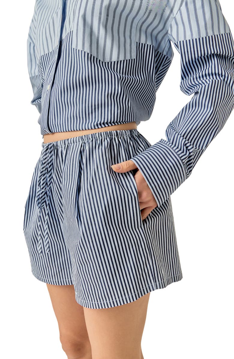 English Factory Stripe Shorts, Alternate, color, Powder Blue