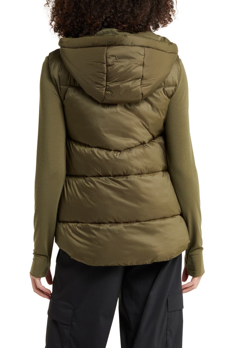 Zella Quilted Hooded Cocoon Vest, Alternate, color,