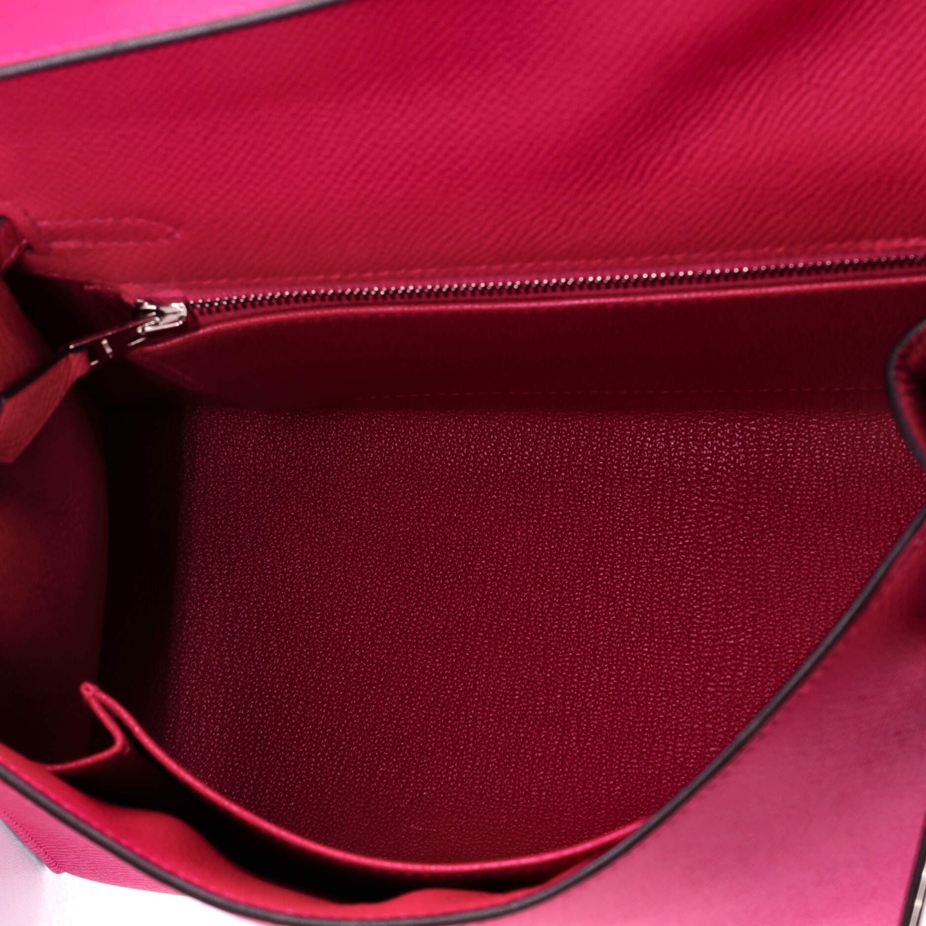 Pre-Owned Hermes Kelly Handbag Pink Epsom with Palladium Hardware 25, Alternate, color, Framboise