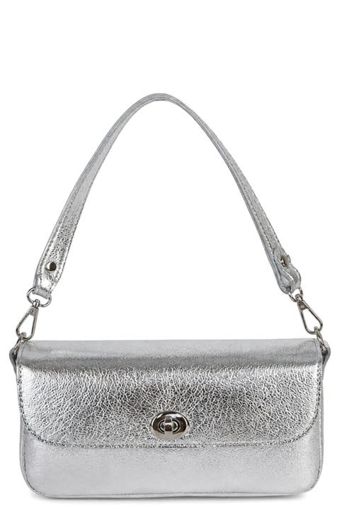 Margaux Metallic Leather Shoulder Bag