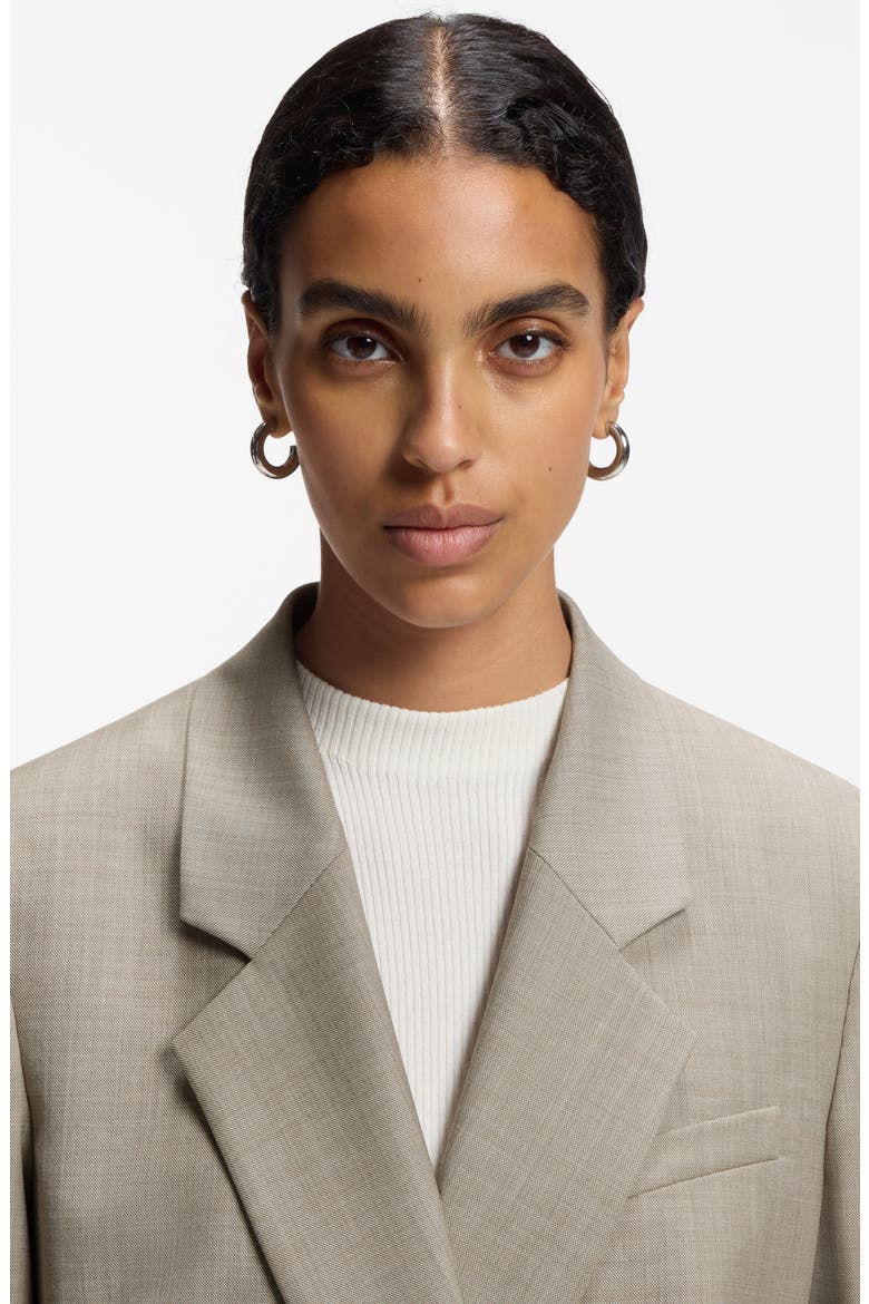Jaleto14 Double Breasted Wool Blend Blazer, Alternate, color, BISQUE MELANGE