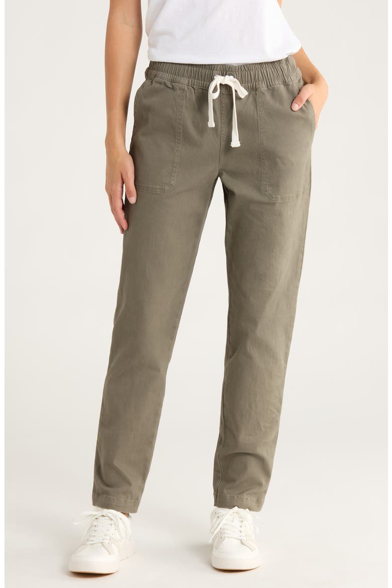 Pacifica Stretch Twill Drawstring Pants, Main, color, SMOKEY OLIVE