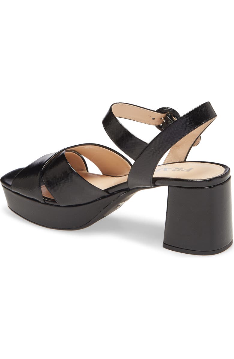 Prada Crisscross Platform Sandal, Alternate, color,