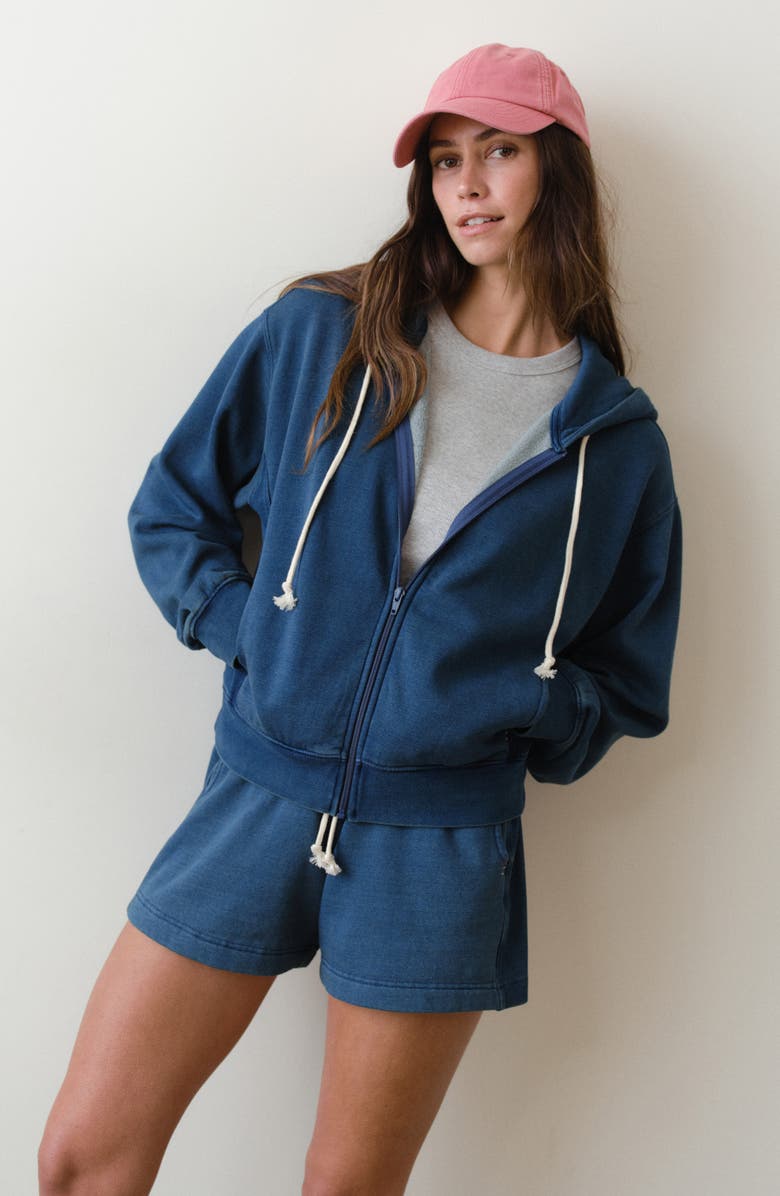 Marine Layer Cloud 9 Fleece Zip Hoodie, Alternate, color, Indigo