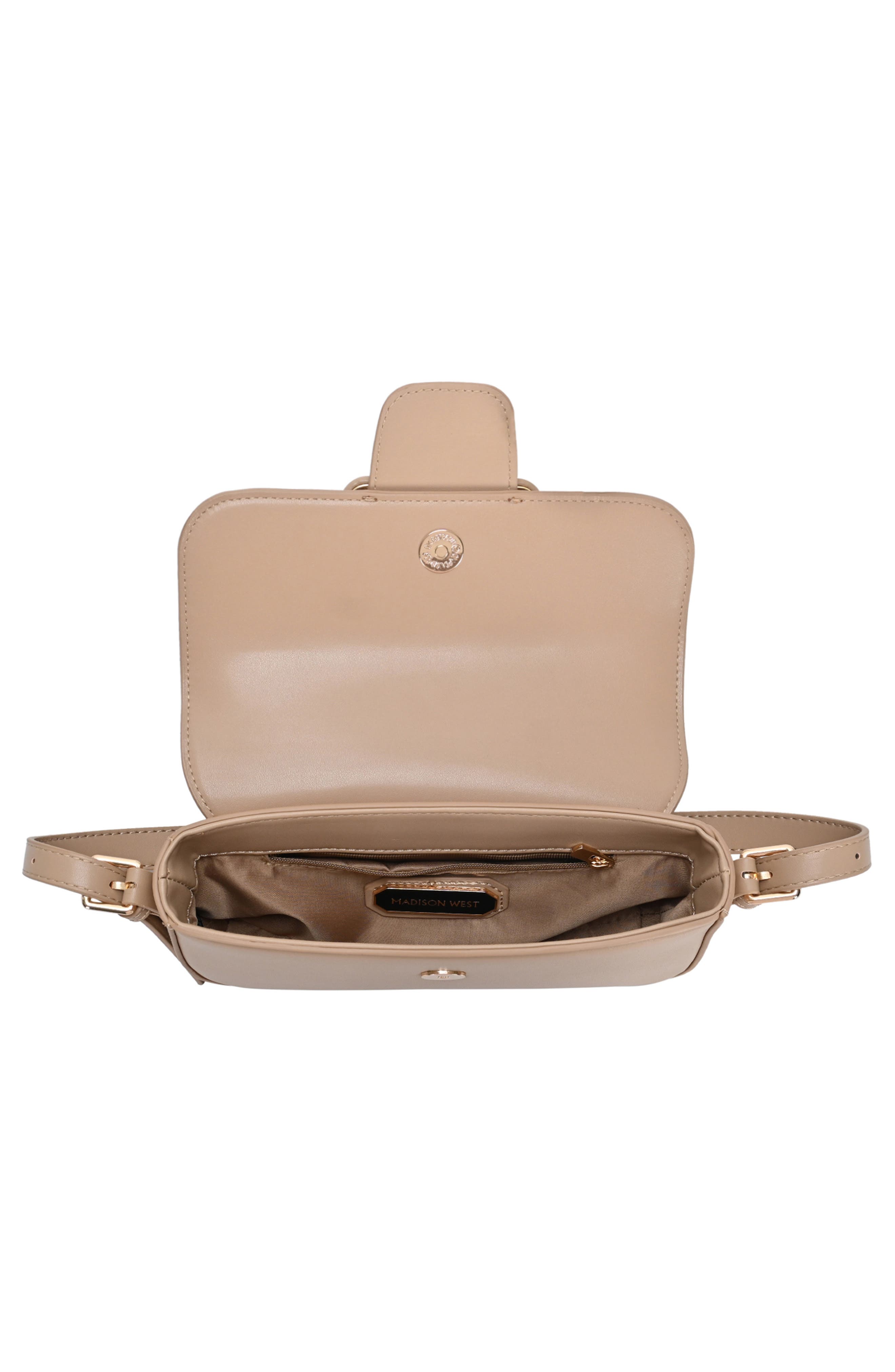 Buckle Baguette Shoulder Bag, Alternate, color, TAUPE