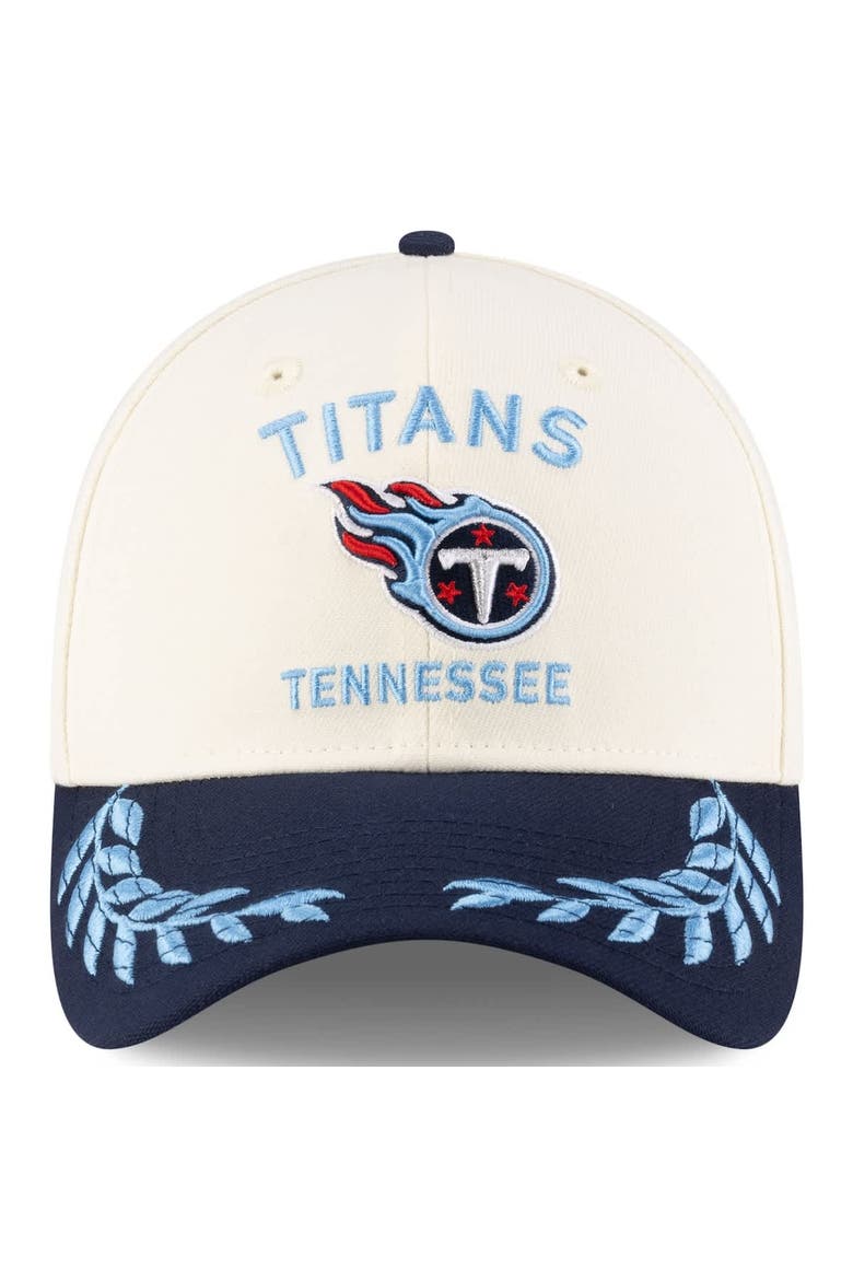 Men's New Era  Cream/Navy Tennessee Titans 2025 NFL Draft 39THIRTY Flex Hat, Alternate, color, Cream