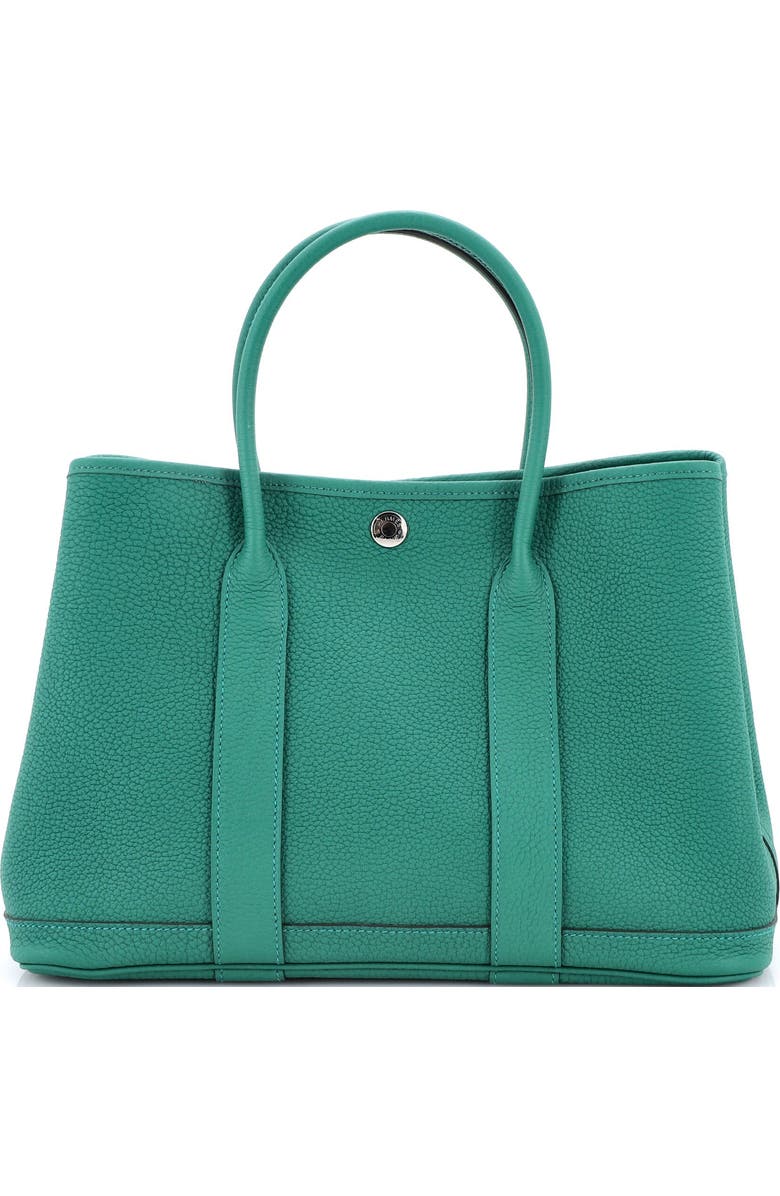 Pre-Owned Hermes Garden Party Tote Leather 30, Main, color, Vert Vertigo
