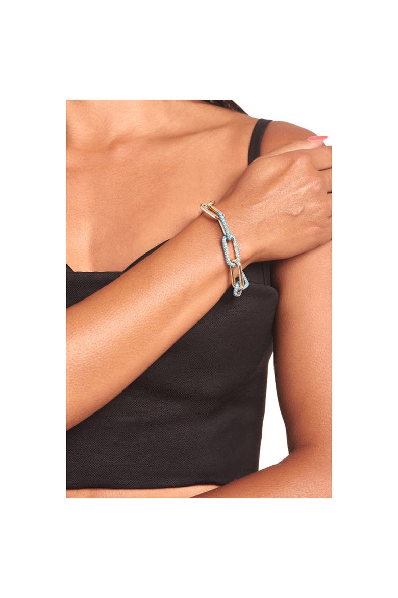 Link Bracelet, Alternate, color, Turquoise/Gold