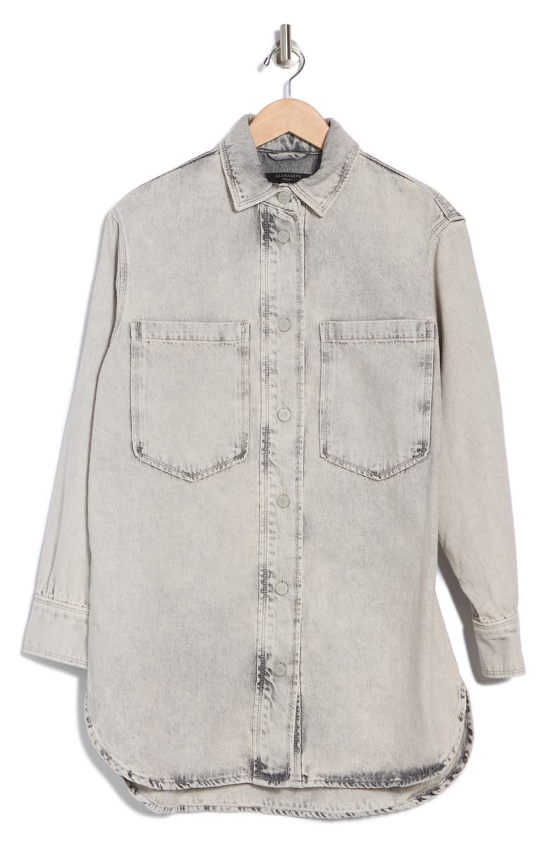 AllSaints Lily Denim Shacket Dress, Alternate, color, 
