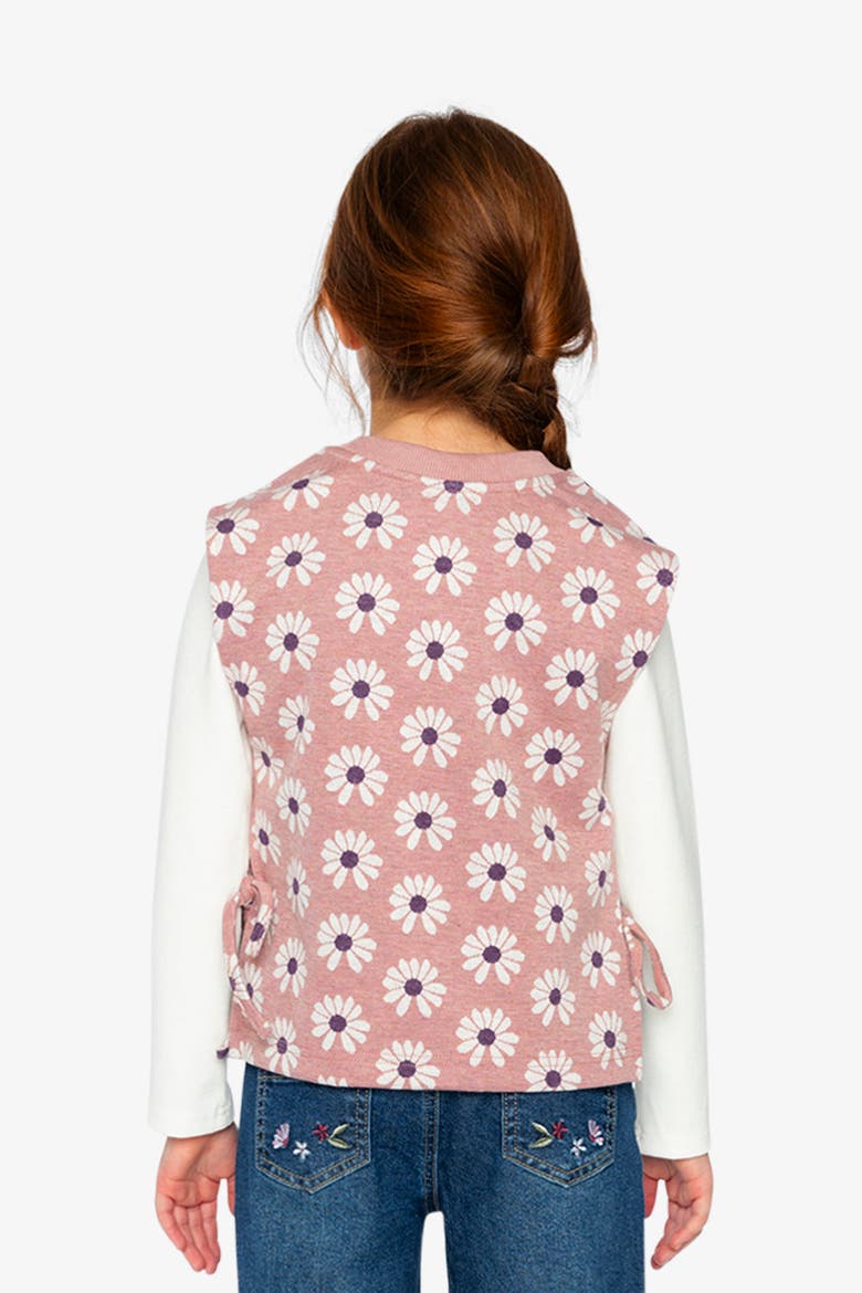 Floral Jacquard Button Front Vest, Alternate, color, Pink Printed Flowers