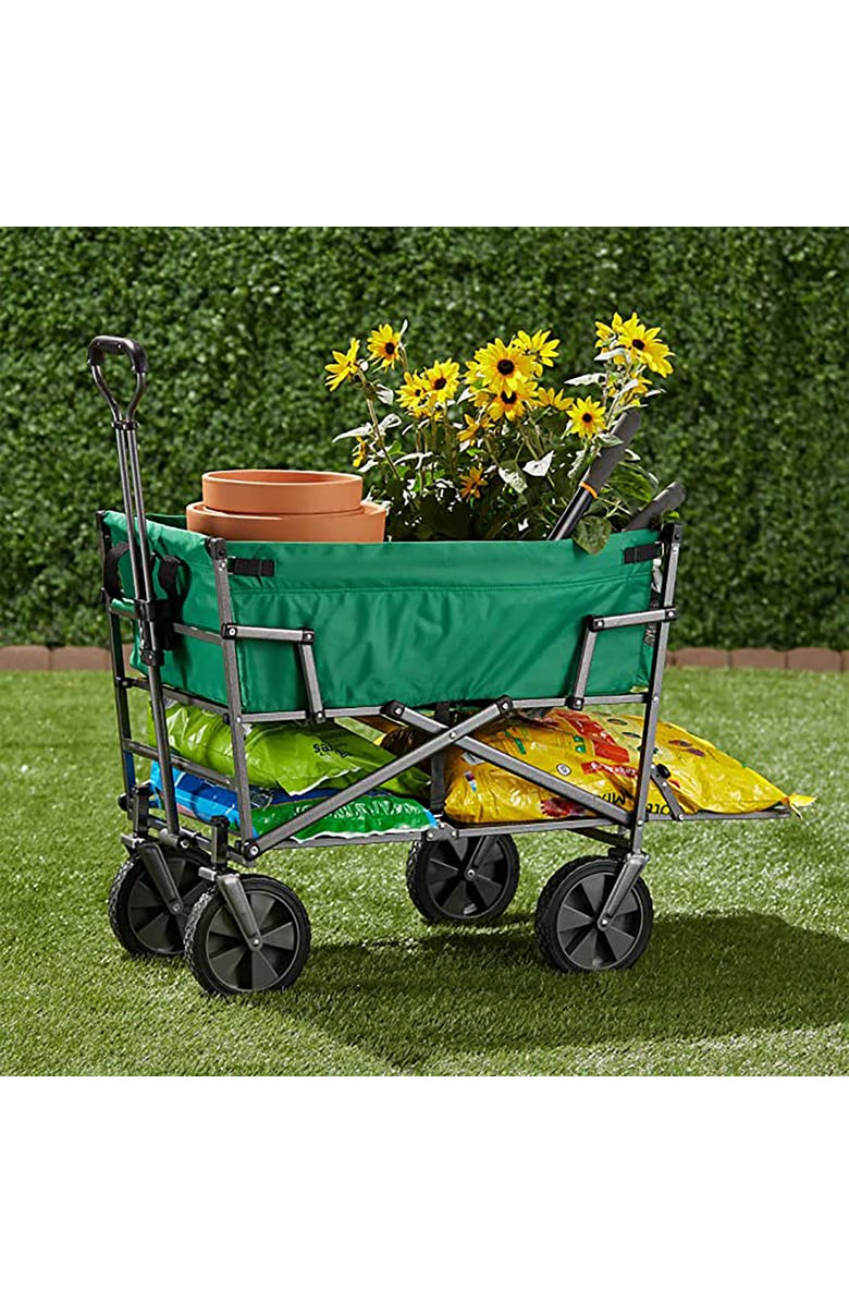 MAC Double Decker Wagon Green Collapsible Outdoor Utility Garden Cart, Alternate, color, Green
