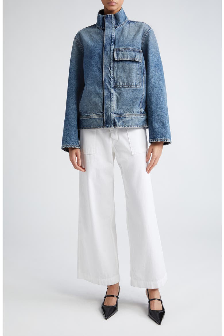 Leon Wide Leg Cotton Pants, Alternate, color, WHITE