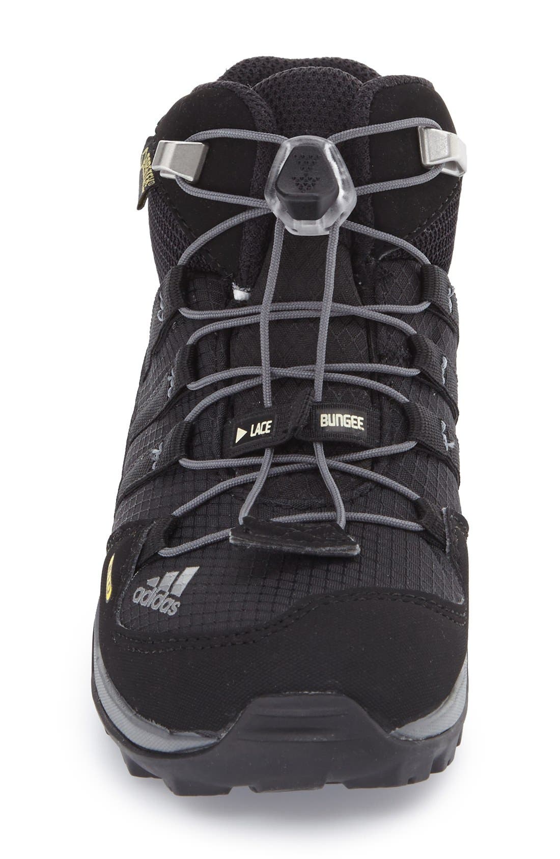 'Terrex Mid Gore-Tex' Hiking Shoe, Alternate, color, BLACK/ BLACK/ VISTA GREY