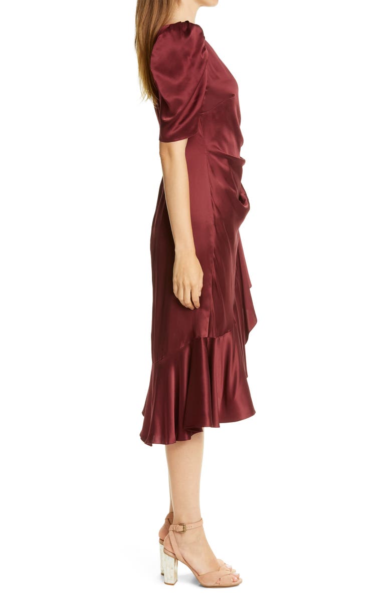 Cinq à Sept Cinq á Sept Lisa Silk Satin Midi Dress, Alternate, color, 