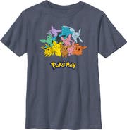 POKEMON Boy's Pokemon Pikachu and Eeveelutions Logo Graphic T-Shirt