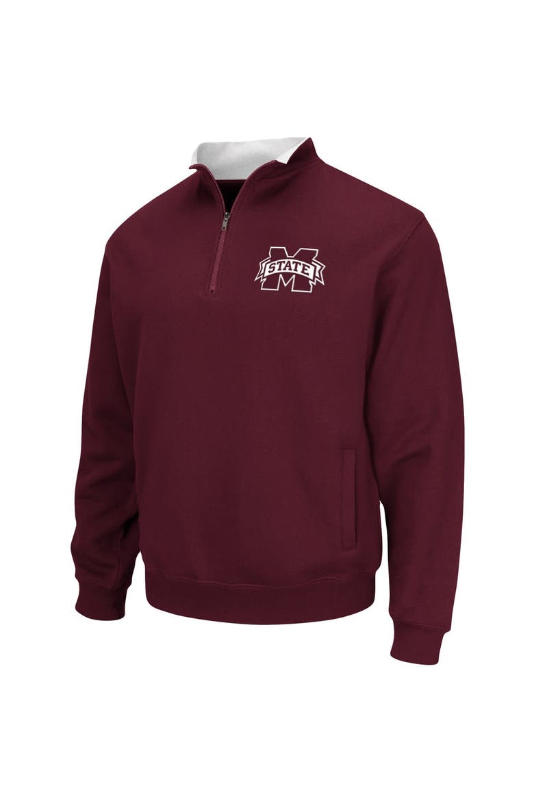 Men's Colosseum Maroon Mississippi State Bulldogs Tortugas Logo Quarter-Zip Jacket, Alternate, color, Maroon
