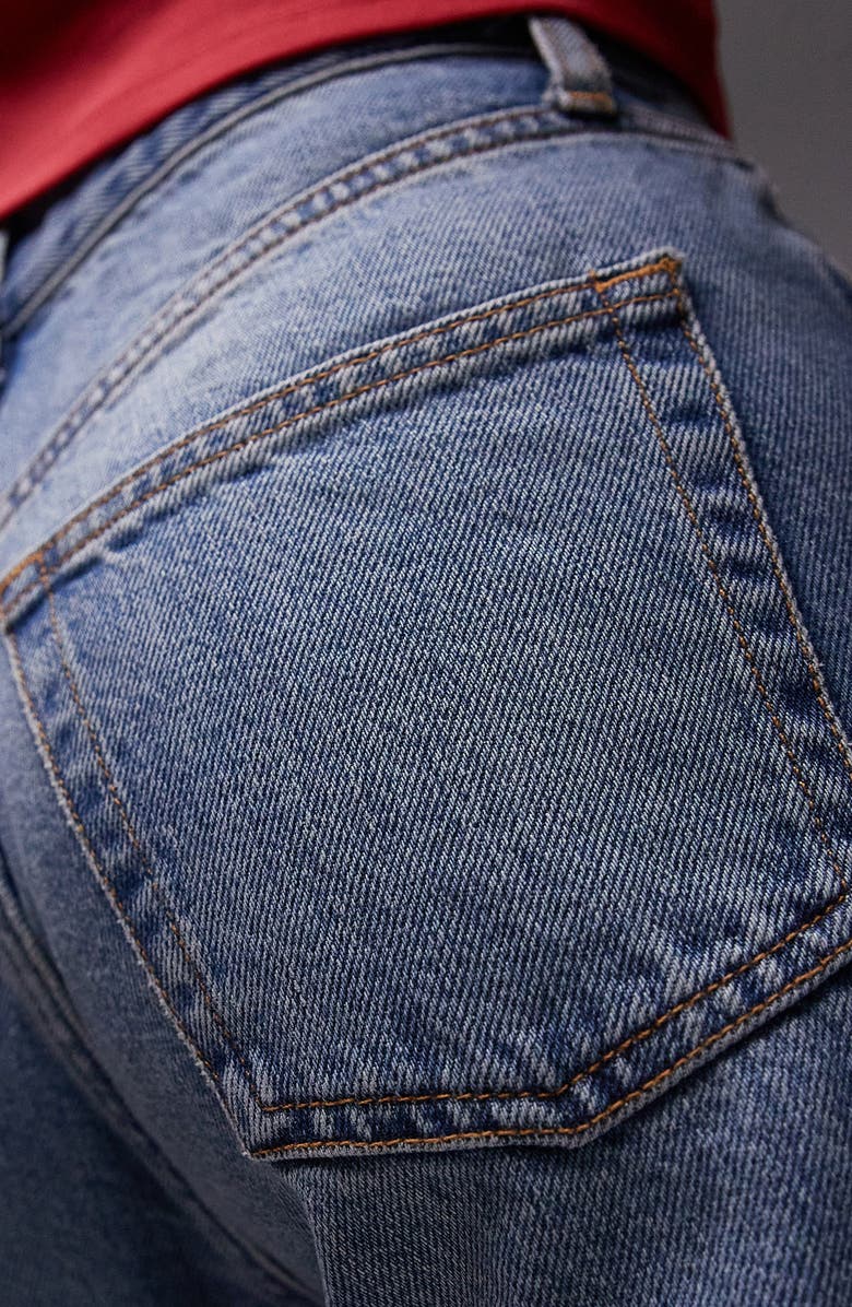 Topshop Kort High Waist Wide Leg Jeans, Alternate, color,