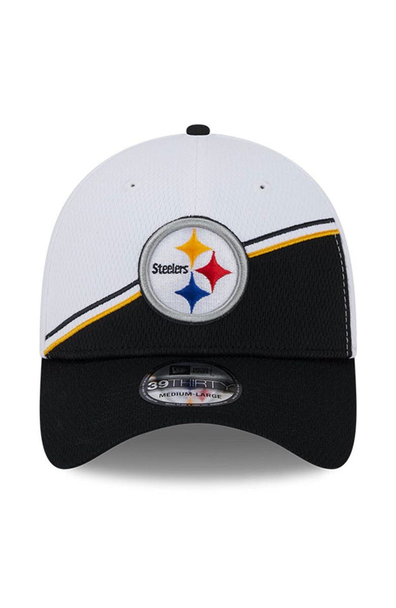 New Era Men's New Era White/Black Pittsburgh Steelers 2023 Sideline 39THIRTY Flex Hat, Alternate, color, White
