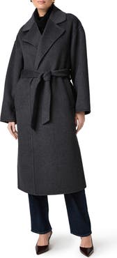 PAIGE Connery Belted Wool Blend Longline Coat