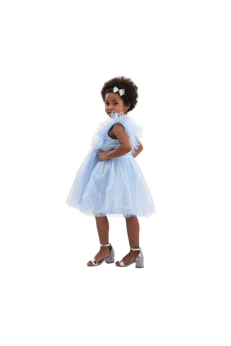 Party Dress with Glitter Stars, Alternate, color, Light Blue