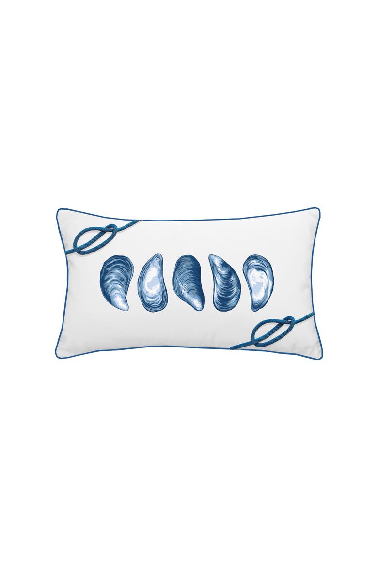 Blue Mussels Indoor/Outdoor Lumbar Pillow, Main, color, Blue