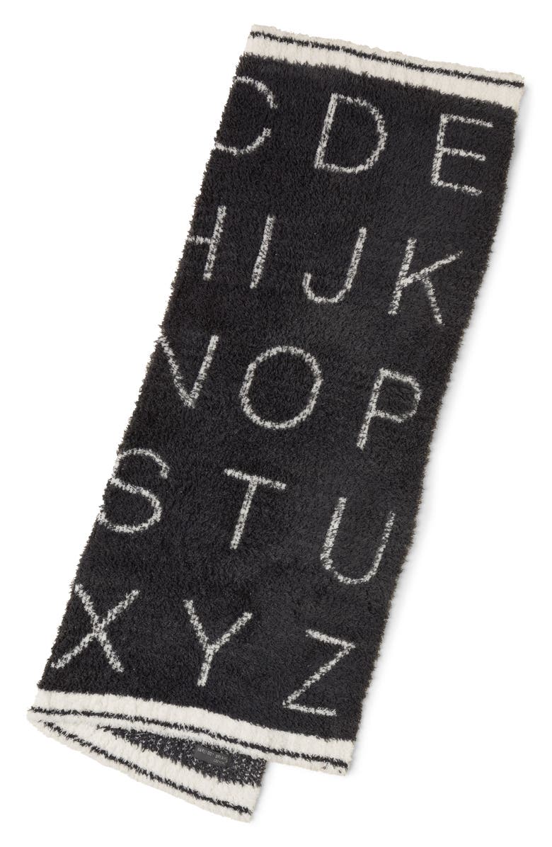 Barefoot Dreams<sup>®</sup> CozyChic<sup>®</sup> ABC Stroller Blanket, Alternate, color, Carbon-Cream