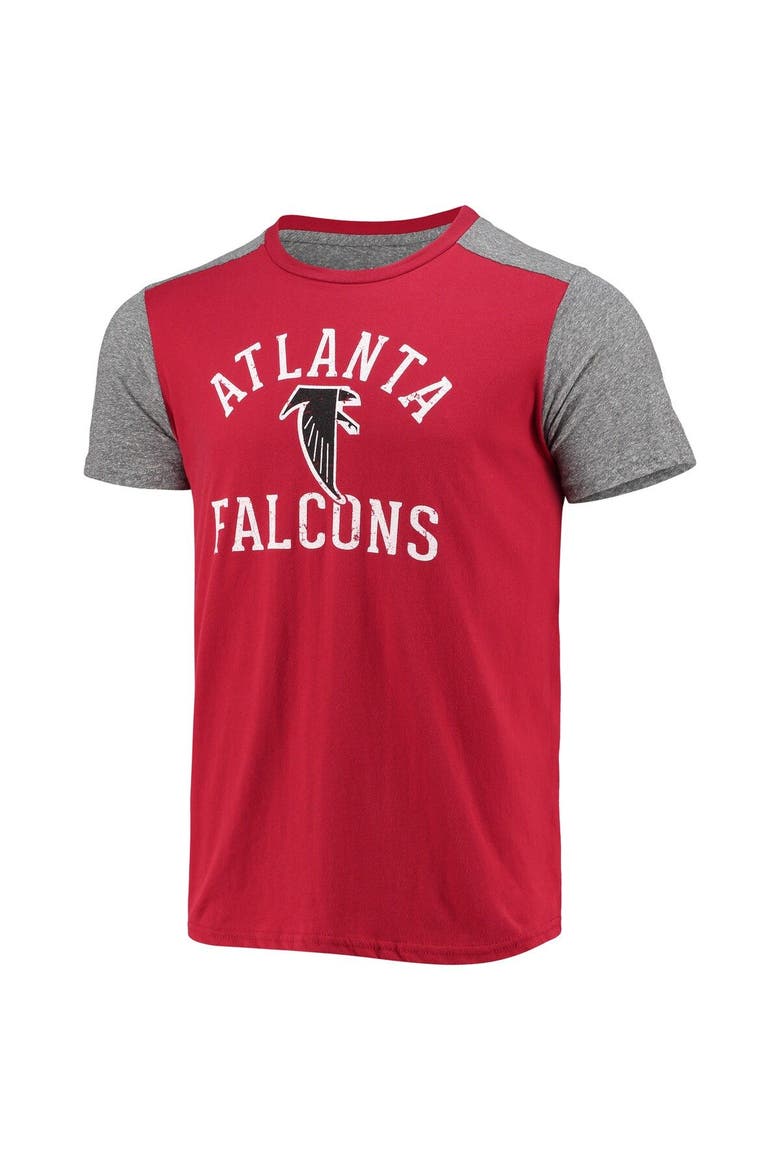 Men's Majestic Threads Red/Heathered Gray Atlanta Falcons Gridiron Classics Field Goal Slub T-Shirt, Alternate, color, Red