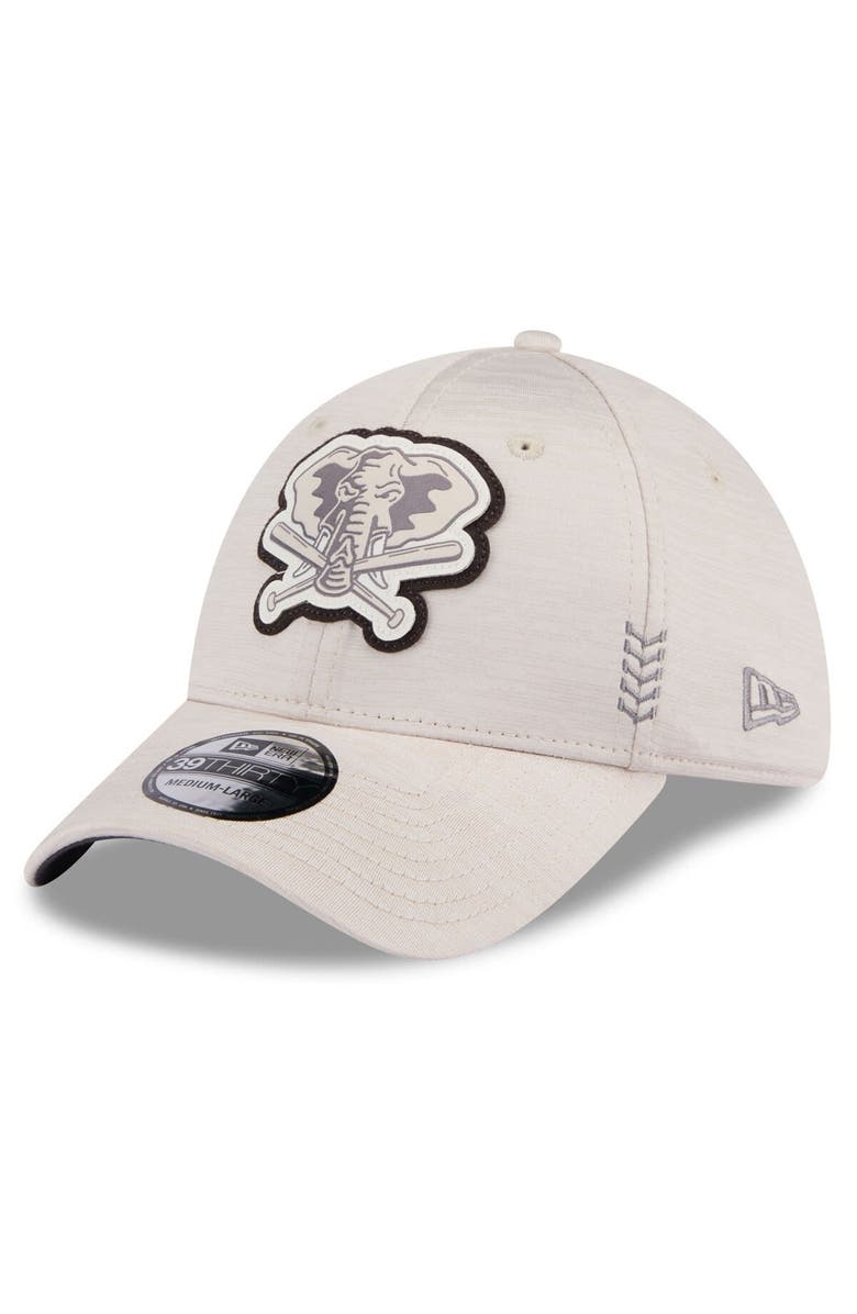 New Era Men's New Era Cream Athletics 2024 Clubhouse 39THIRTY Flex Fit Hat, Alternate, color, Cream