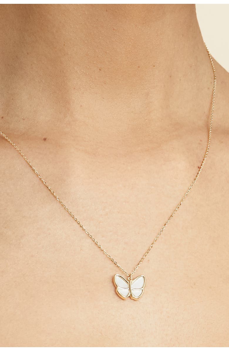 Oradina 14K Yellow Gold Flutter By Necklace, Alternate, color, Yellow Gold