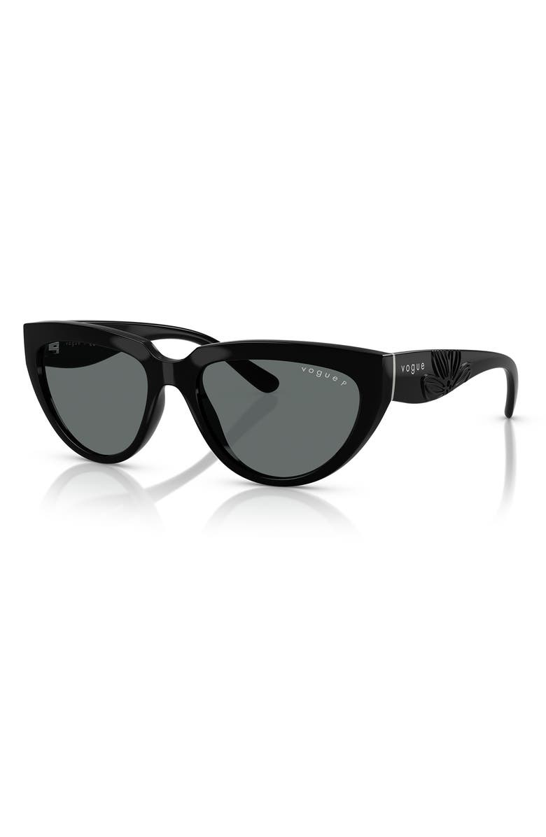 VOGUE 54mm Polarized Cat Eye Sunglasses, Alternate, color, Black